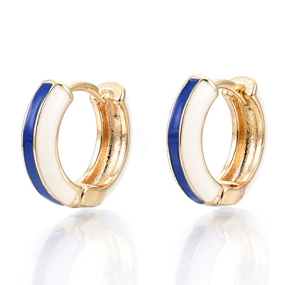 Brass Huggie Hoop Earrings EJEW-S209-07B-1