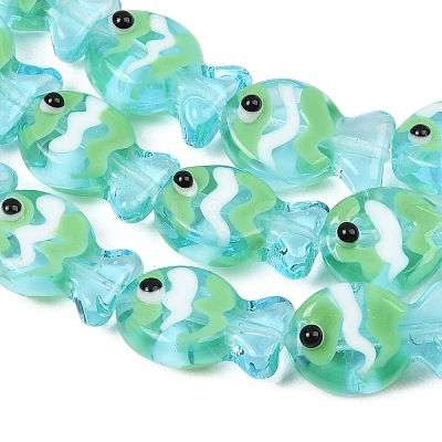 Handmade Lampwork Beads Strands LAMP-G154-07P-1