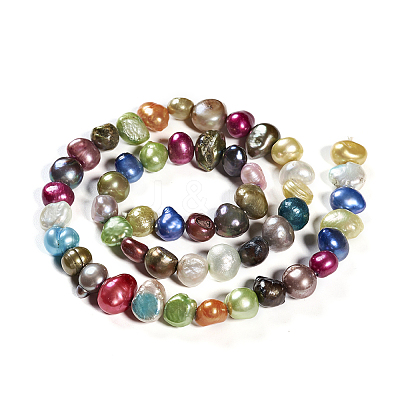 Dyed Natural Cultured Freshwater Pearl Beads Strands PEAR-R012-20-1