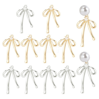 12Pcs 2 Colors Brass Rhinestone Pendants KK-HY0003-75-1