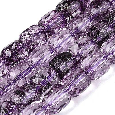 Transparent Crackle Glass Beads Strands GLAA-Q108-04A-06-1