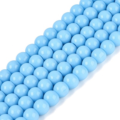 Opaque Solid Color Glass Beads Strands GLAA-T032-P6mm-22-1