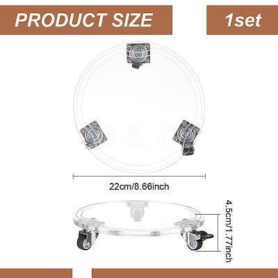 Acrylic Holder Tray for Planter Pots AJEW-WH0166-23B-1