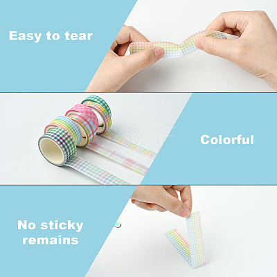 1 Bag 6 Rolls DIY Scrapbook Decorative Paper Tapes DIY-SP0005-15A-1