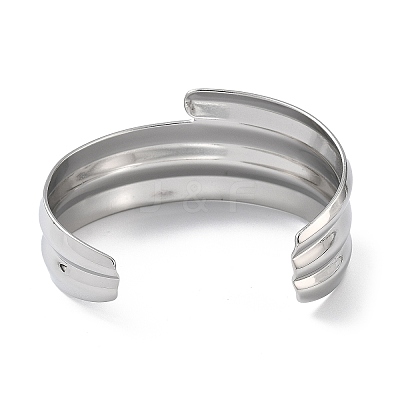 304 Stainless Steel Cuff Bangles for Women BJEW-Z078-19P-1