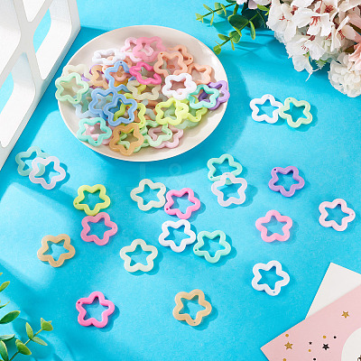 55Pcs 11 Colors Opaque Acrylic Pendants MACR-TA0002-46-1