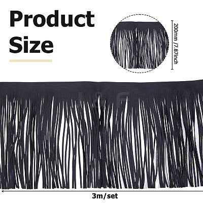 3M PU Leather Fringe Trim DIY-HS0002-30B-1