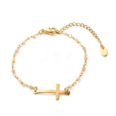 Cross Link Bracelet BJEW-JB06865-04-1