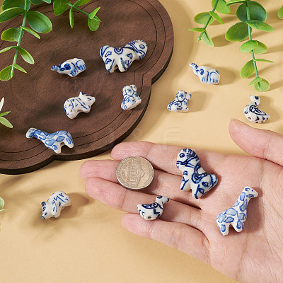 12Pcs 6 Styles Handmade Porcelain Beads PORC-TA0001-68-1