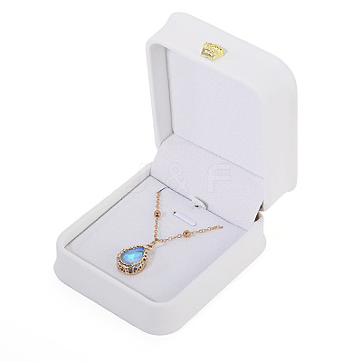 PU Leather Necklace Pendant Gift Boxes LBOX-TADJ0001-01C-1