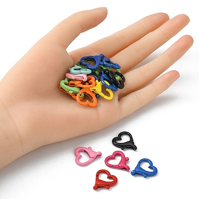 20Pcs Spray Painted Alloy Lobster Claw Clasps FIND-YW0001-73-1