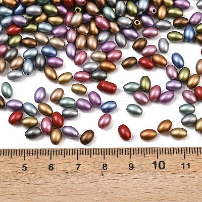 Electroplate Matte Glass Beads EGLA-K064-01-1