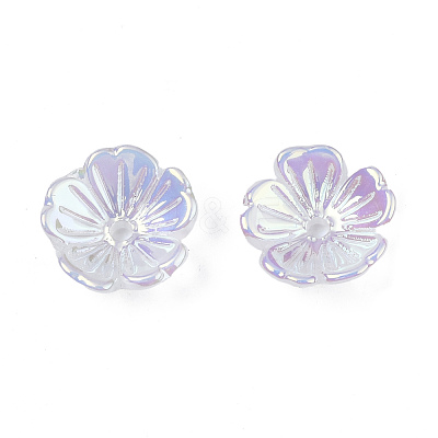 5-Petal Electroplate Acrylic Bead Caps X-PACR-T014-05-1