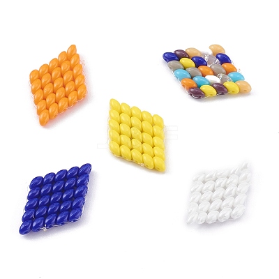Handmade Czech Glass Beads Pendants PALLOY-JF00647-1