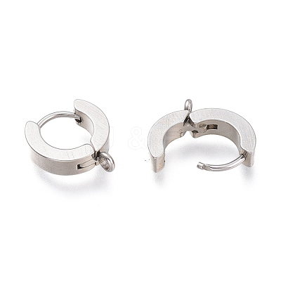 Tarnish Resistant 201 Stainless Steel Huggie Hoop Earrings Findings STAS-A167-01C-P-1