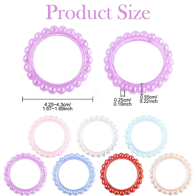 20Pcs UV Plating Opaque Acrylic Bead Frame PACR-YW0001-37-1