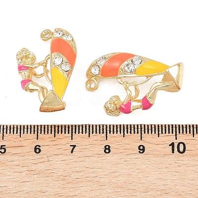 Alloy Enamel Rhinestone Pendants FIND-B062-10G-1