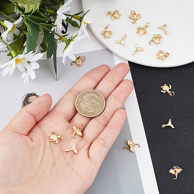 18Pcs 3 Style Brass Charms KK-CA0001-52G-1