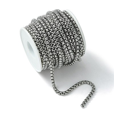 Tarnish Resistant 304 Stainless Steel Box Chains CHS-K001-37C-1