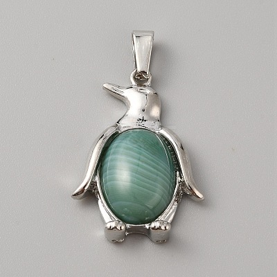 Natural Green Agate Pendants G-WH0021-58G-1