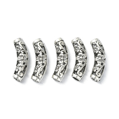 Hollow Tibetan Style Alloy Beads TIBEB-YW0001-23-1