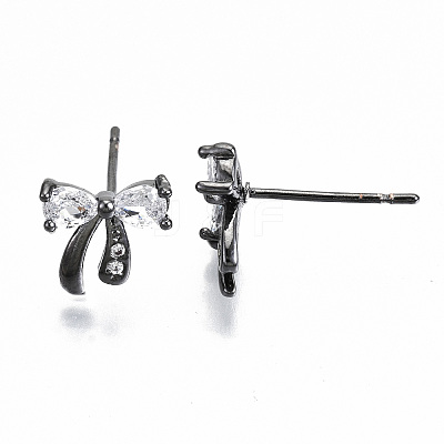 Brass Stud Earrings KK-T062-43B-NF-1