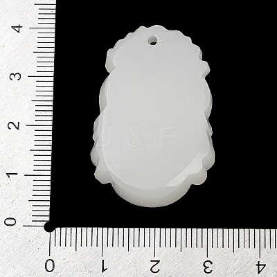 Natural White Jade Carved Pendants G-S384-01L-1