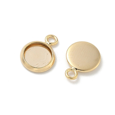 Flat Round Brass Pendant Cabochon Settings KK-K414-14A-G-1