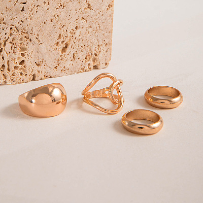 4Pcs Alloy Finger Rings Sets WG7802C-18-1