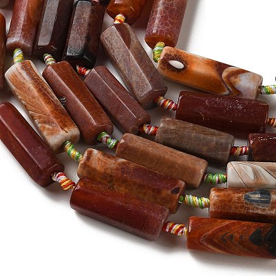 Natural Fire Crackle Agate Beads Strands G-P605-J02-01-1