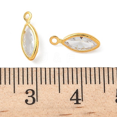 Brass Micro Pave Cubic Zirconia Charms KK-S336-01G-B-1