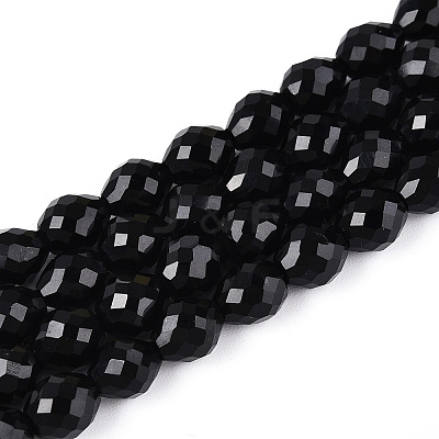 Natural Black Onyx(Dyed & Heated) Beads Strands G-T142-88-1