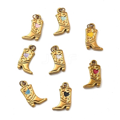304 Stainless Steel Enamel Pendants STAS-B097-26G-03-1