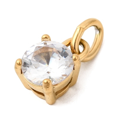 Birthdaystone Theme April 304 Stainless Steel Charms STAS-B128-60G-04-1