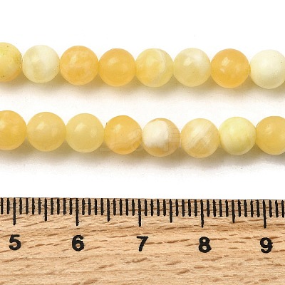 Natural Yellow Jade Beadd Strands X-G-A274-A01-6mm-1