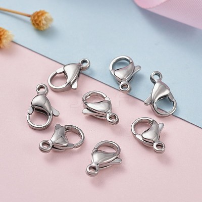 Tarnish Resistant 304 Stainless Steel Lobster Claw Clasps STAS-AB13-1