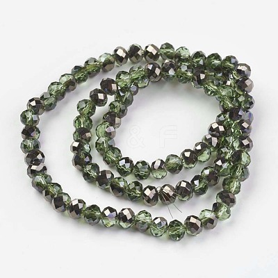 Electroplate Transparent Glass Beads Strands EGLA-A034-T4mm-P08-1