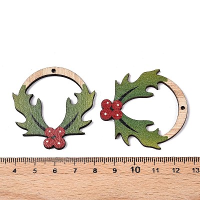 Printed Poplar Wood Pendants FIND-N005-74R-1