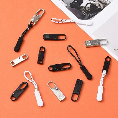6Pcs Plastic Zipper Puller and 12Pcs Alloy Replacement pull-tab Accessories FIND-SZ0001-17-1