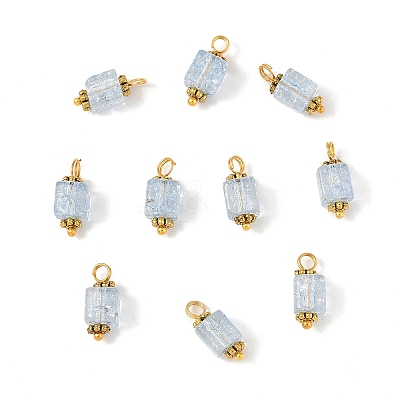 10Pcs Crackle Glass Pendants PALLOY-YW00067-03-1