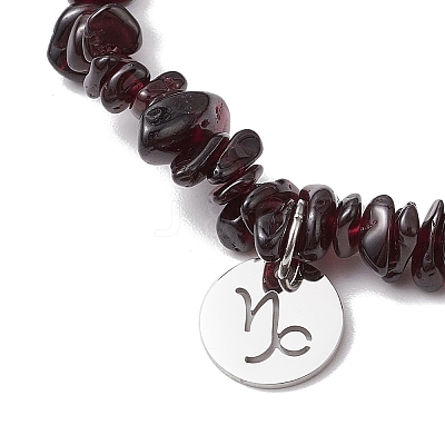 Natural Garnet Stretch Bracelets BJEW-JB11147-10-1