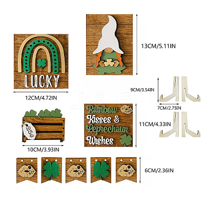 Saint Patrick's Day Wood Tiered Tray Decor Sets PW-WG63196-01-1