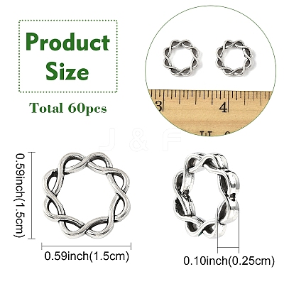 60Pcs Alloy Bead Frame FIND-YW0008-76-1