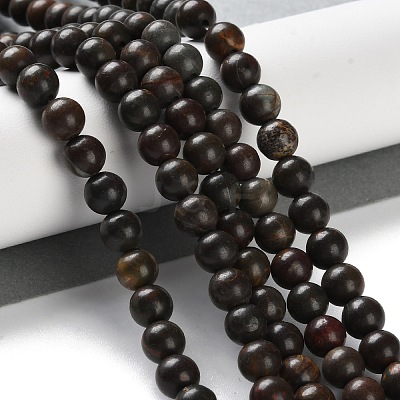 Natural Polychrome Jasper/Picasso Stone/Picasso Jasper Beads Strands G-C160-01-6mm-1