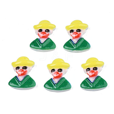 Spray Painted Opaque Resin Cabochons CRES-S302-77-1