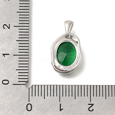 Platinum Brass Micro Pave Cubic Zirconia Pendants KK-U031-02P-04-1