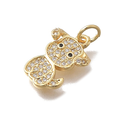 Brass Micro Pave Cubic Zirconia Pendants KK-D431-060B-G-1