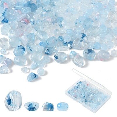 4 Bags 4 Styles Transparent Acrylic Beads OACR-YW0003-39-1