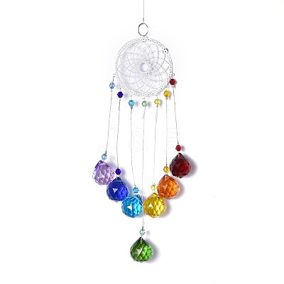 Crystals Chandelier Suncatchers Prisms Chakra Hanging Pendant AJEW-Q142-04-1