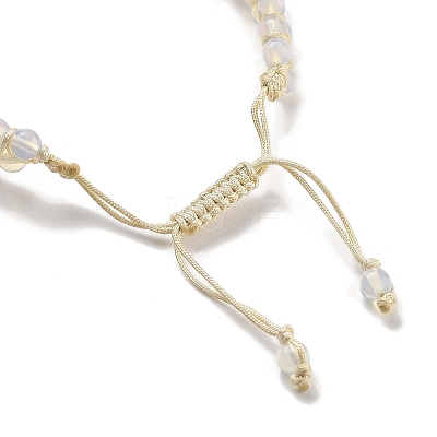 Opalite Braided Round Bead Bracelets BJEW-K251-06J-1